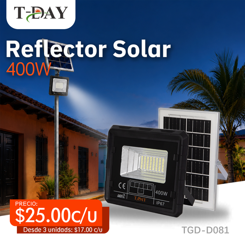 T-DAY Reflector Solar de 400W en ABS equipado con mando a distancia