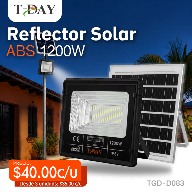 T-DAY Reflector Solar de 1200W en ABS equipado con mando a distancia