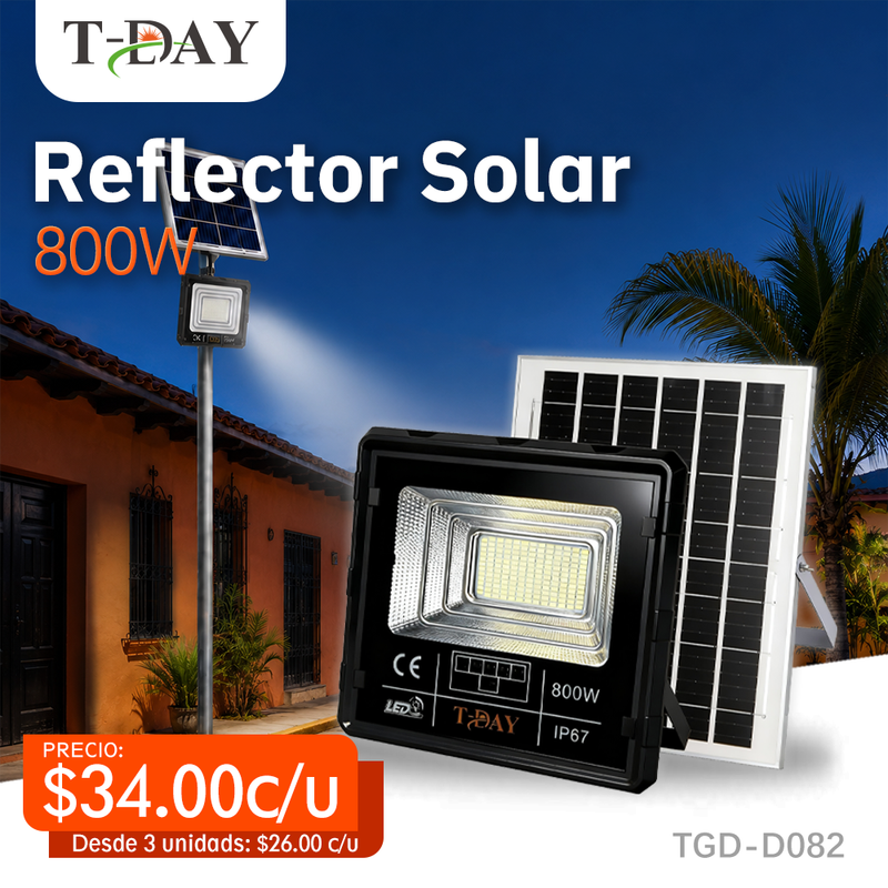 T-DAY Reflector Solar de 800W en ABS equipado con mando a distancia