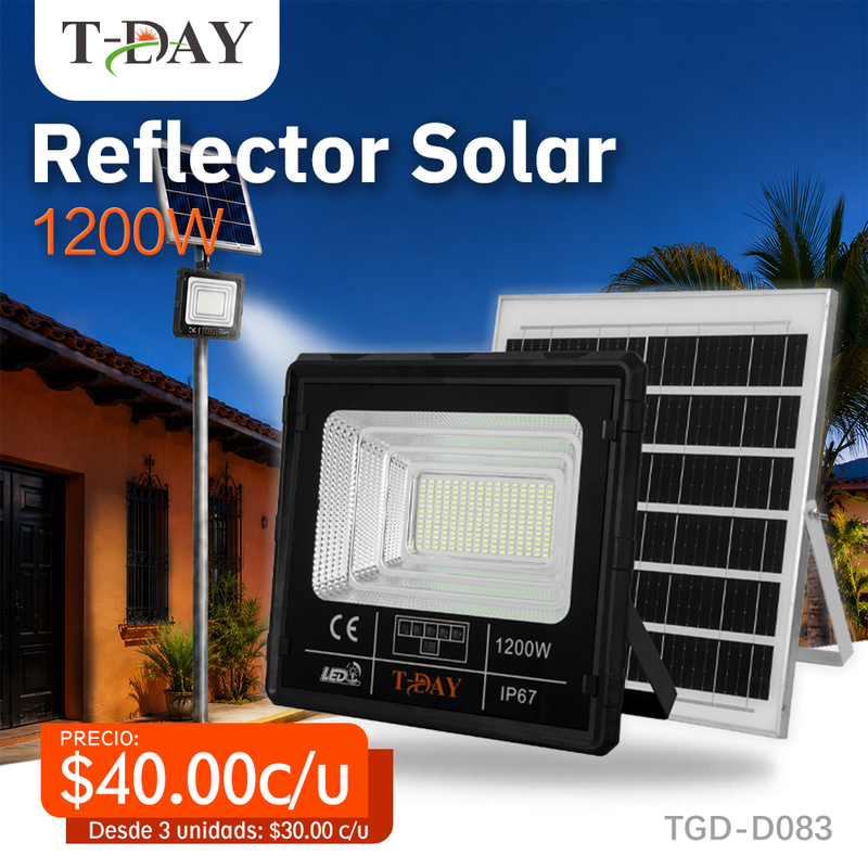 T-DAY Reflector Solar de 1200W en ABS equipado con mando a distancia