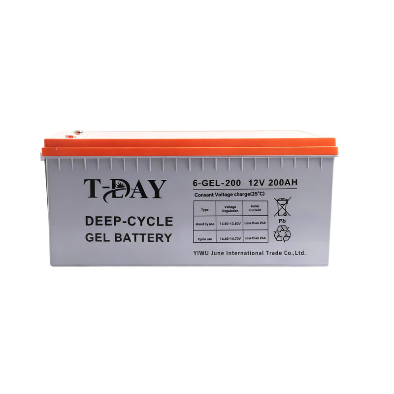 T-DAY Batería Solar de Gel de Ciclo Profundo 12V 200Ah