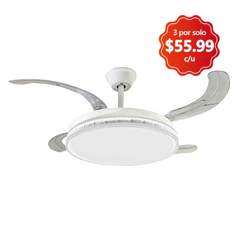 Ventilador de Techo 42'' con Luz 36W y Aspas Invisibles – D031