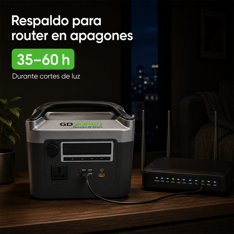 T-DAY Estación de energía portátil 600W con batería LiFePO4, salida AC 110V, USB, Type-C, DC y carga inalámbrica