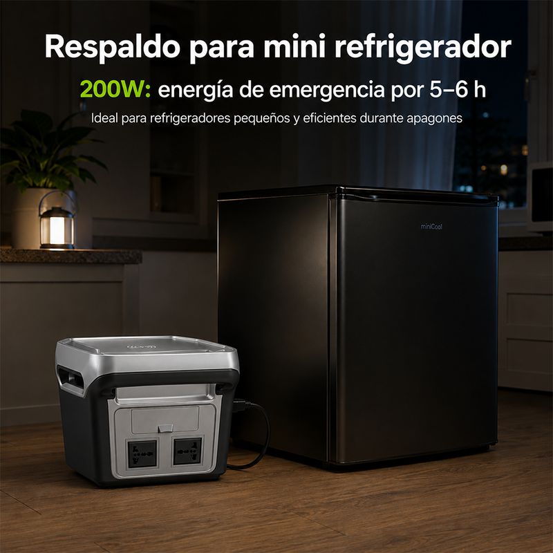 T-DAY Estación de energía portátil 1200W con batería LiFePO4, salida AC 110V, USB, Type-C, DC 24V y carga inalámbrica
