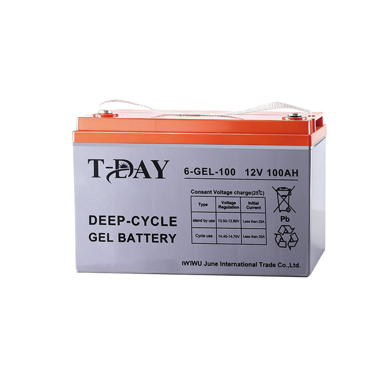 T-DAY Batería Solar de Gel de Ciclo Profundo 12V 100Ah