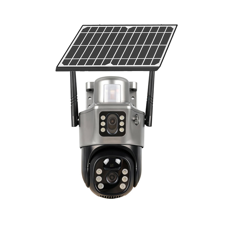 T-DAY 4G Cámara de seguridad solar Con doble lente
