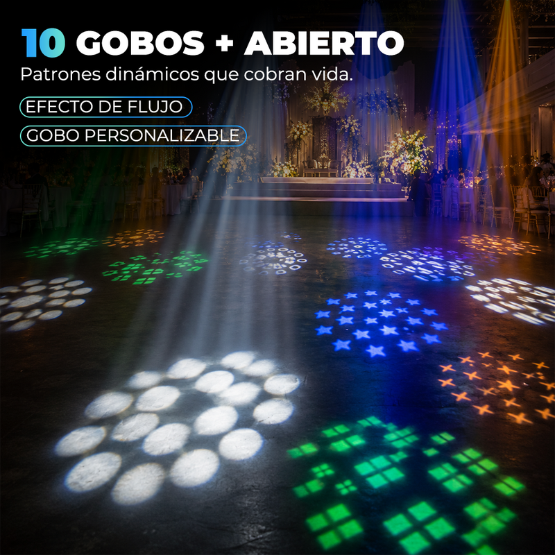 T-DAY Cabeza Móvil Beam LED 150W con Aro de Luz, Prisma de 18 Caras y DMX512