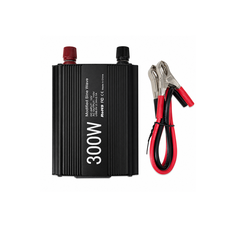 T-DAY Inversor de Corriente 300W 12V/24V a 110V con Doble USB
