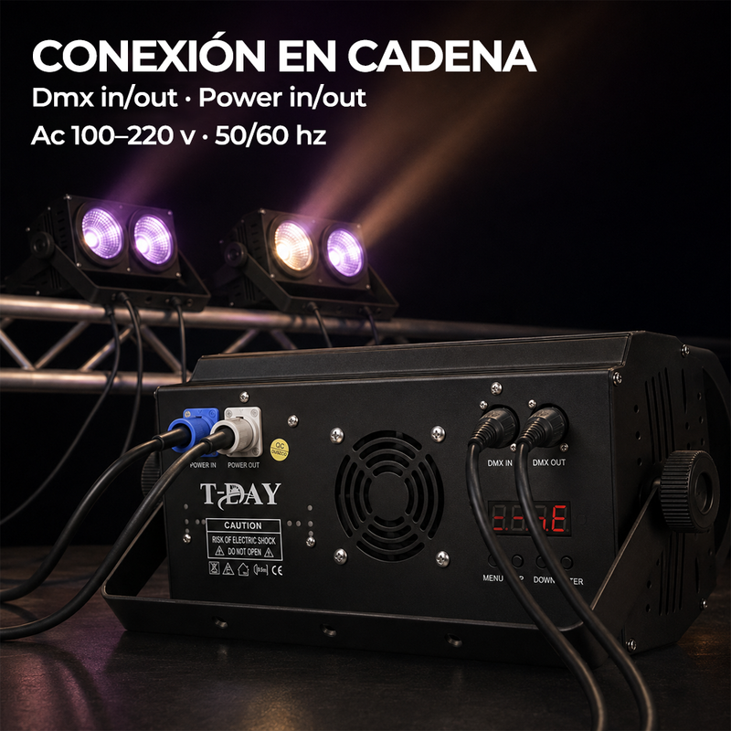 T-DAY Luz Blinder LED 200W COB con Efectos RGB DMX512 y RDM