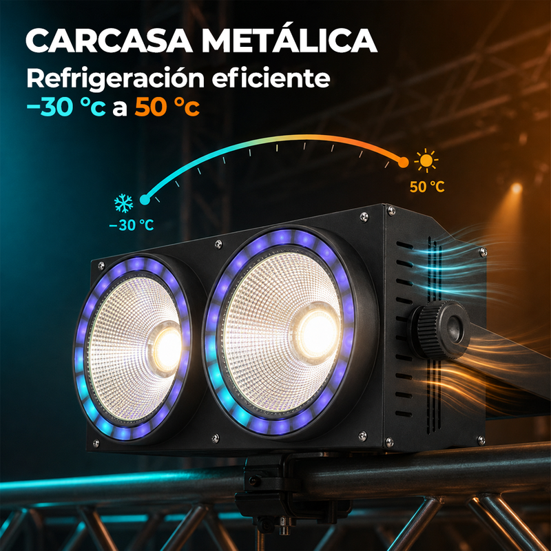 T-DAY Luz Blinder LED 200W COB con Efectos RGB DMX512 y RDM