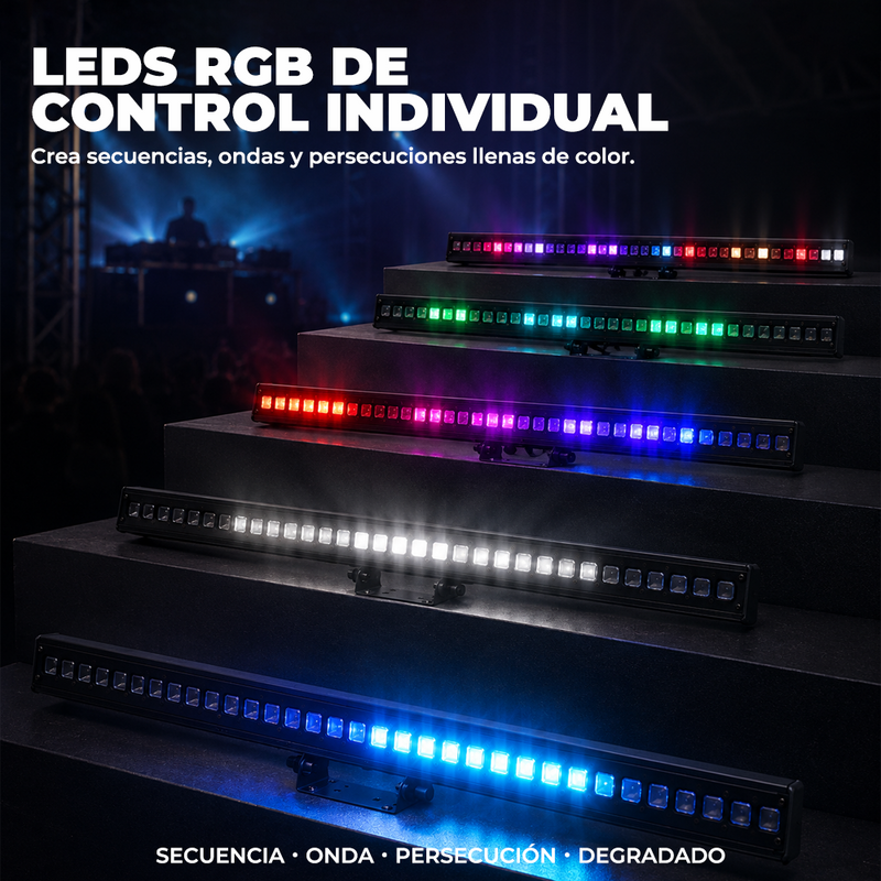 T-DAY Lámpara Cortina LED RGB 40 Luces 150W con Control por Píxel y DMX512