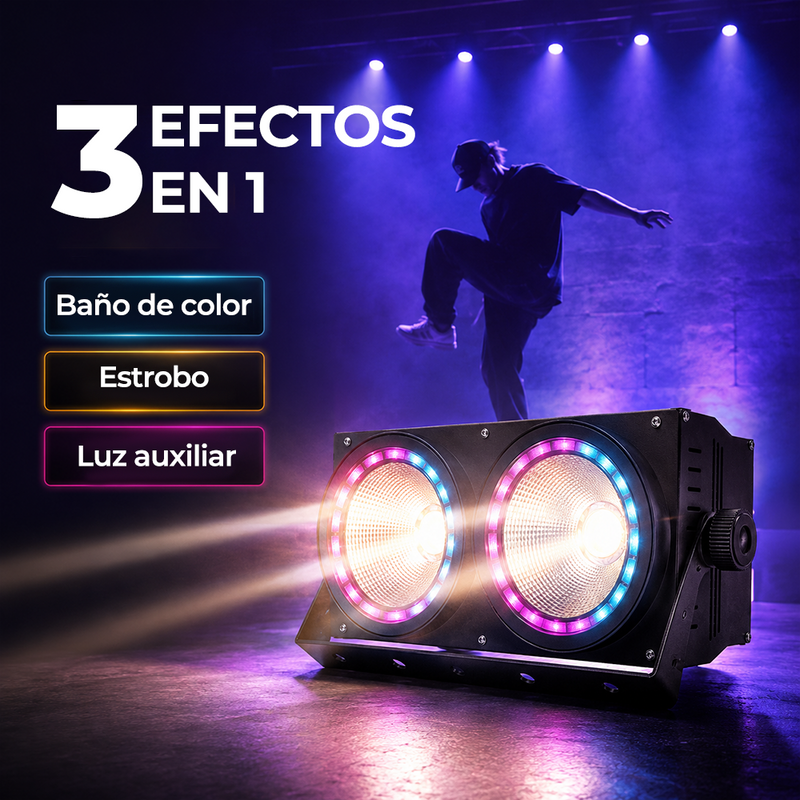 T-DAY Luz Blinder LED 200W COB con Efectos RGB DMX512 y RDM