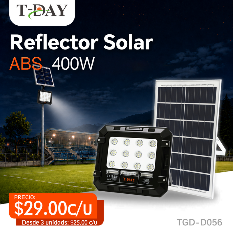 T-DAY Reflector Solar de 400W en ABS con funcionalidad completa