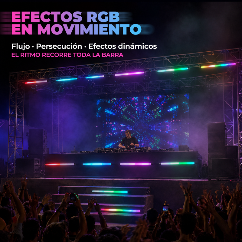T-DAY Tubo LED Pixel RGB 36 Luces 100W DMX512 con Efectos Dinámicos
