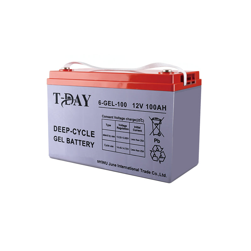 T-DAY Batería Solar de Gel de Ciclo Profundo 12V 100Ah