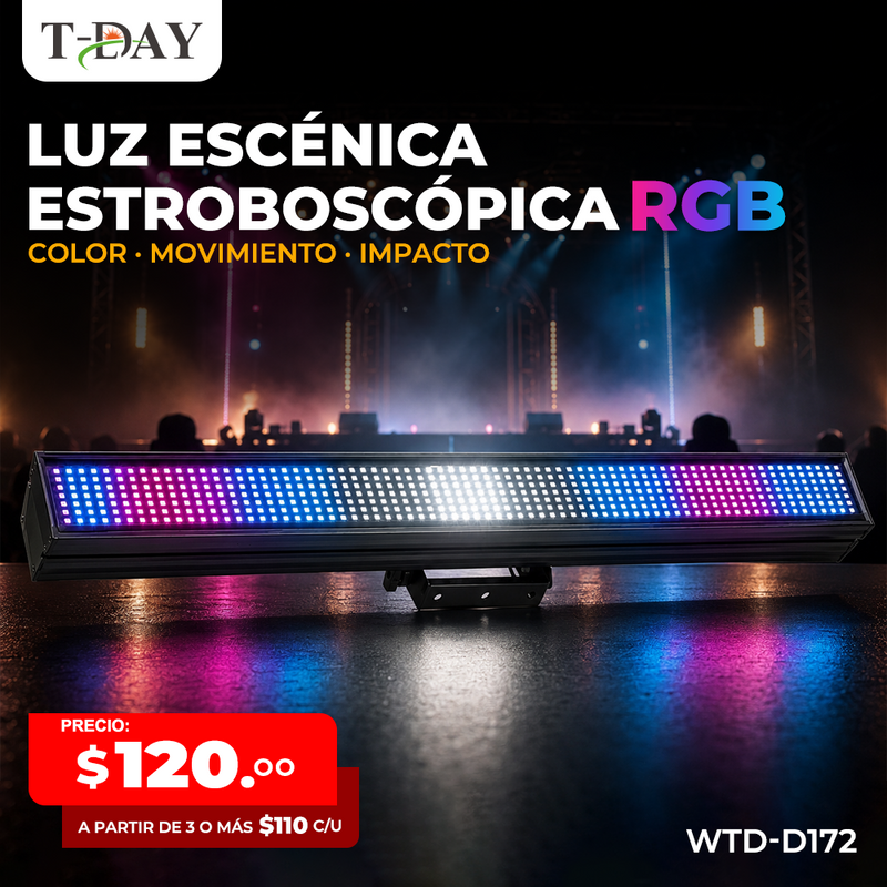 T-DAY Barra LED Pixel RGB con 666 LEDs y Efectos Dinámicos DMX512