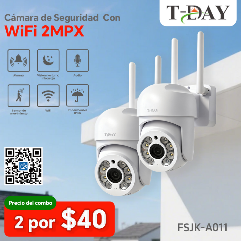 T-DAY  rango de ángulo amplio Cámara de seguridad Impermeable (2Mpx)
