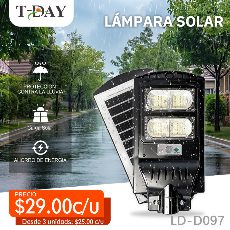 T-DAY Lámpara Solar Integrada de 800W para Patio Exterior