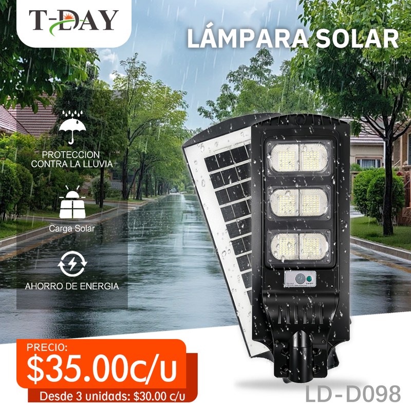 T-DAY Lámpara Solar Integrada de 1200W para Patio Exterior
