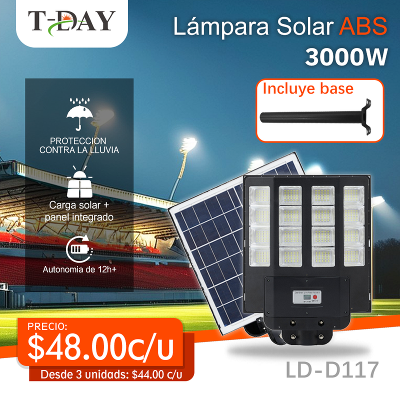 T-DAY Lámpara Solar Integrada de 3000W para Patio Exterior