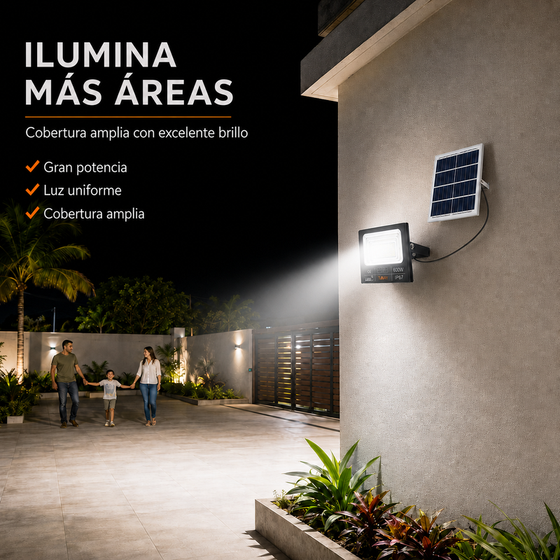 T-DAY Reflector Solar de aluminio die-cast de 600W con tres modos de luz