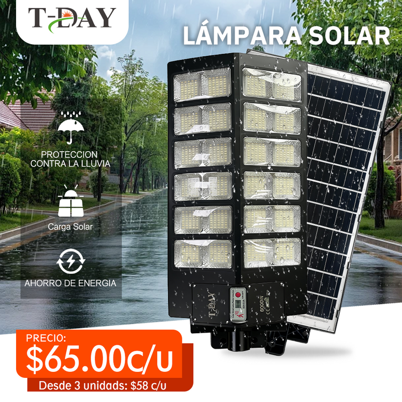 T-DAY 5000w Lámpara Solar Exterior de ángulo súper amplio
