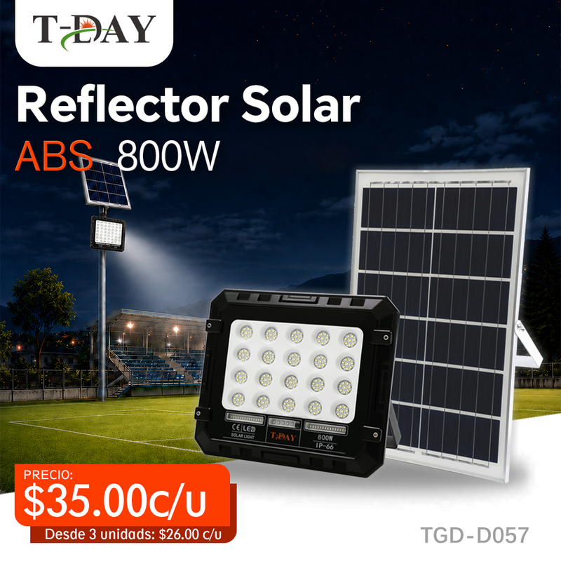T-DAY Reflector Solar de 800W en ABS con funcionalidad completa