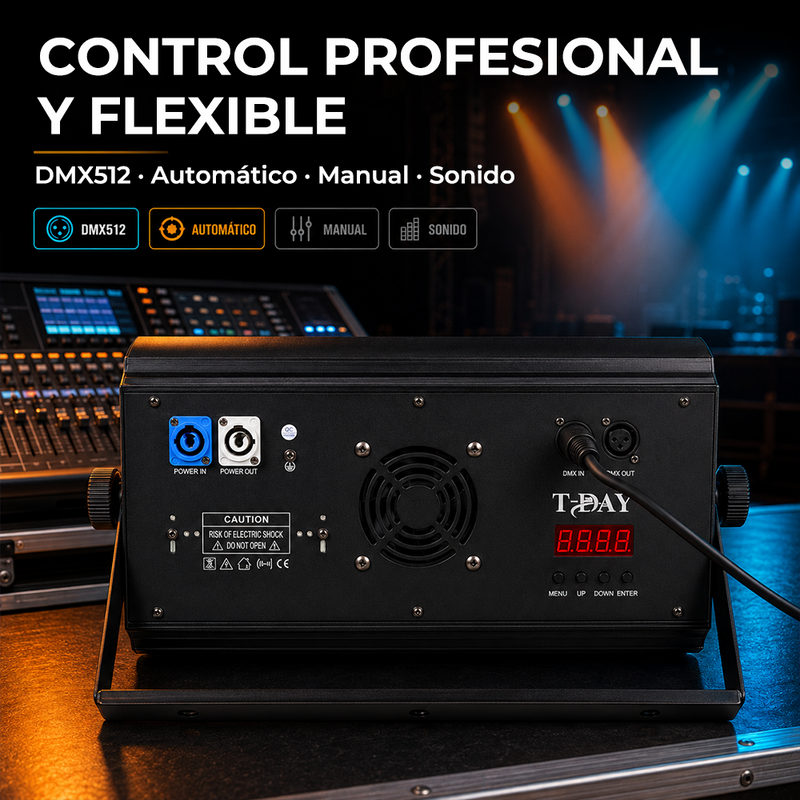 T-DAY Luz Estroboscópica LED FLASH con Efecto Píxel DMX512 y RDM