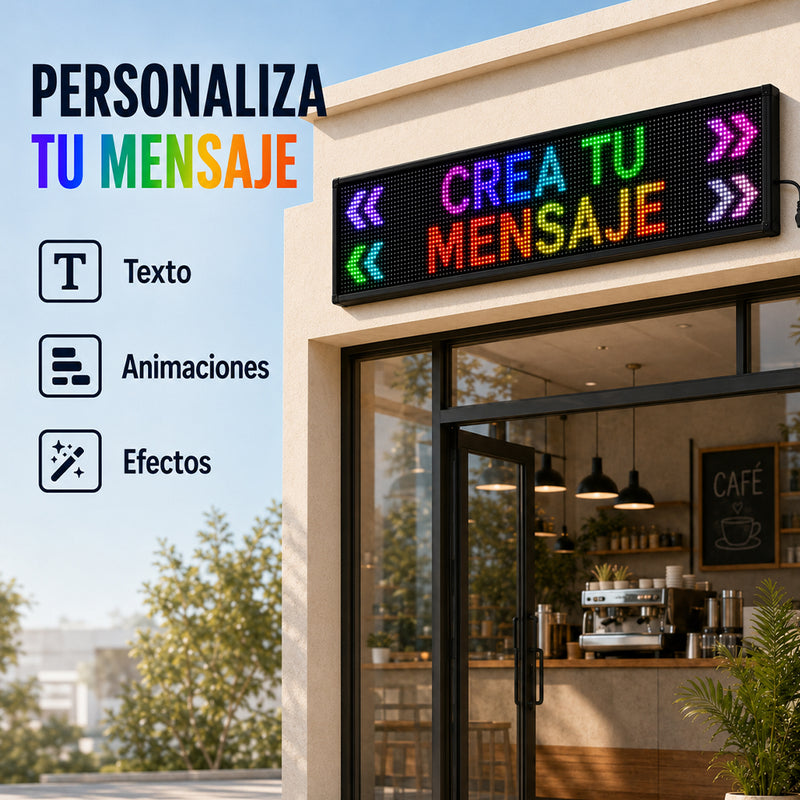 T-DAY Pantalla LED Publicitaria Multicolor con Control por App