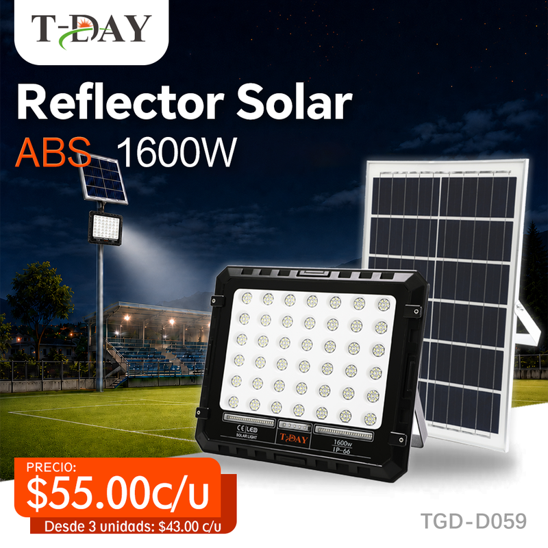 T-DAY Reflector Solar de 1600W en ABS con funcionalidad completa