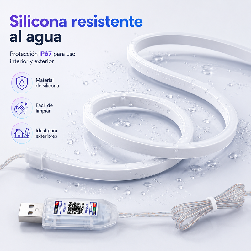 T-DAY Tira de Luz Neón LED RGBIC 5V con App y Control Remoto