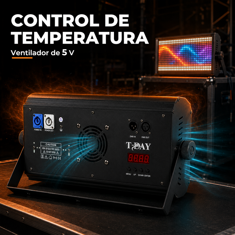 T-DAY Luz Estroboscópica LED FLASH con Efecto Píxel DMX512 y RDM
