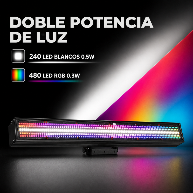 T-DAY Barra LED RGB para Escenario con Efecto Carrera y Flash DMX512