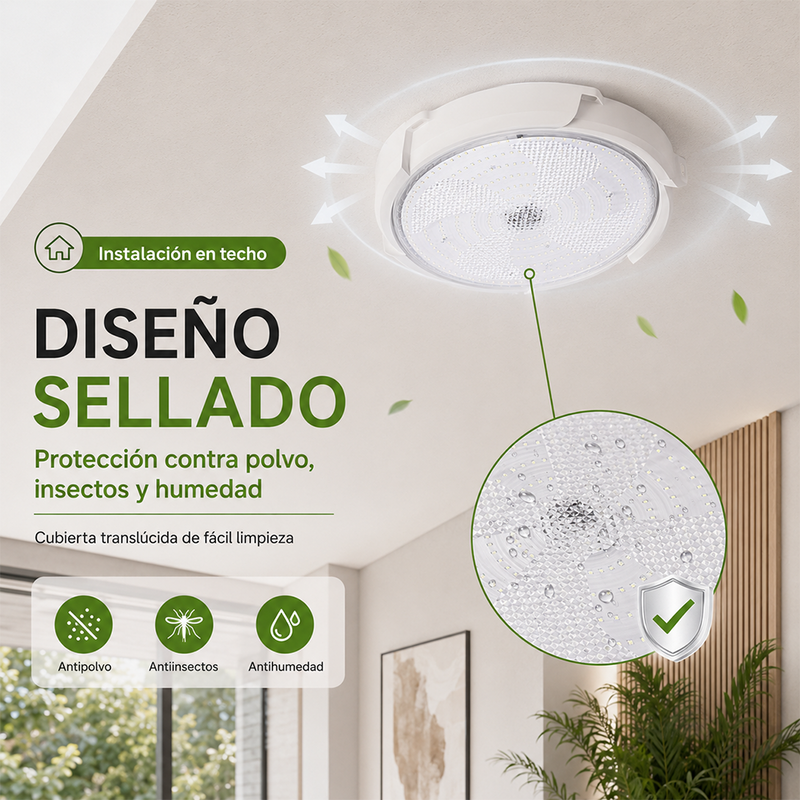 T-DAY Lámpara Solar de Techo Redonda 500W con Control Remoto