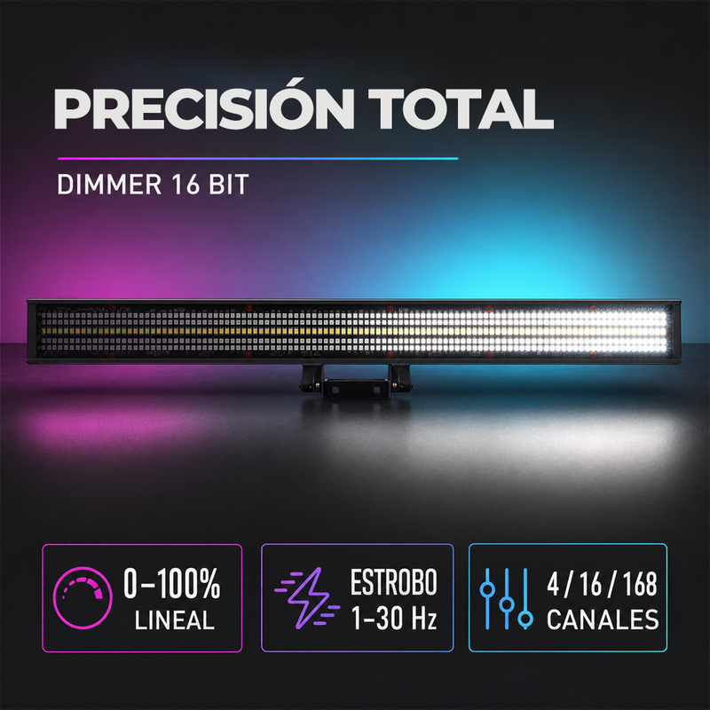 T-DAY Barra LED RGB para Escenario con Efecto Carrera y Flash DMX512