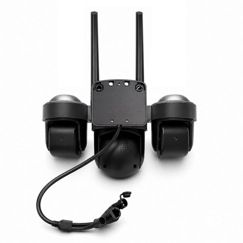 T-DAY Cámara WiFi 12MPX Triple Lente V380 – Monitoreo Exterior 270°