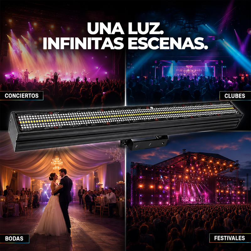 T-DAY Barra LED RGB para Escenario con Efecto Carrera y Flash DMX512