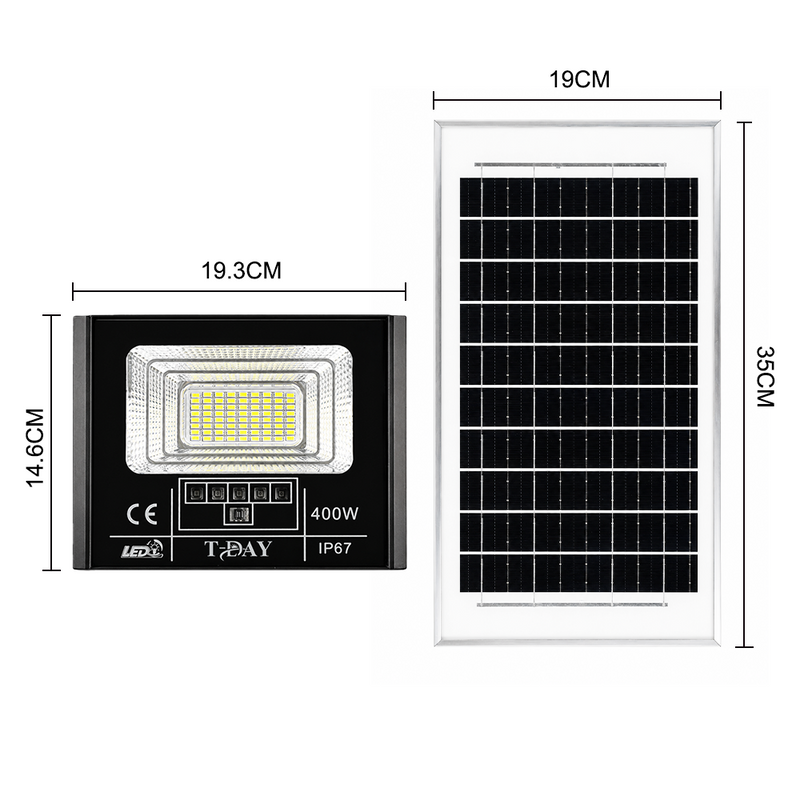 T-DAY Reflector Solar de Aluminio 100W con Tres Modos de Luz