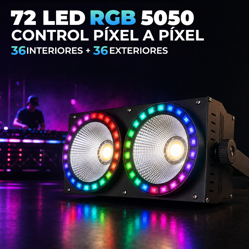 T-DAY Luz Blinder LED 200W COB con Efectos RGB DMX512 y RDM