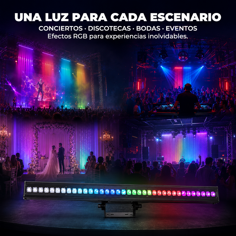 T-DAY Lámpara Cortina LED RGB 40 Luces 150W con Control por Píxel y DMX512