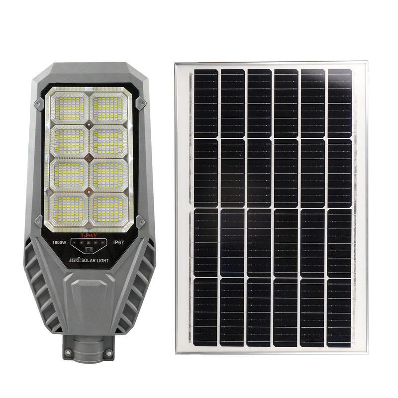 T-DAY Lámpara Solar Exterior Autonomía prolongada de 1800W de aluminio fundido