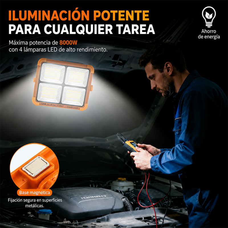 T-DAY Reflector Solar de 200W en ABS con 336 luces LED y tres modos de luz