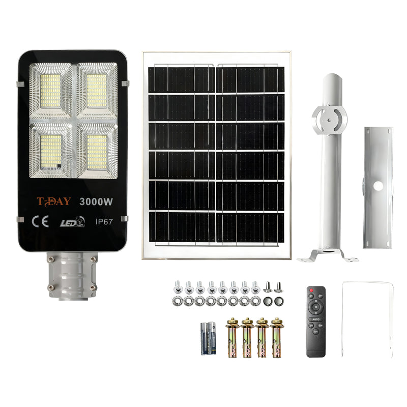 T-DAY Lámpara Solar de 3000W de aluminio fundido, sencilla y compacta