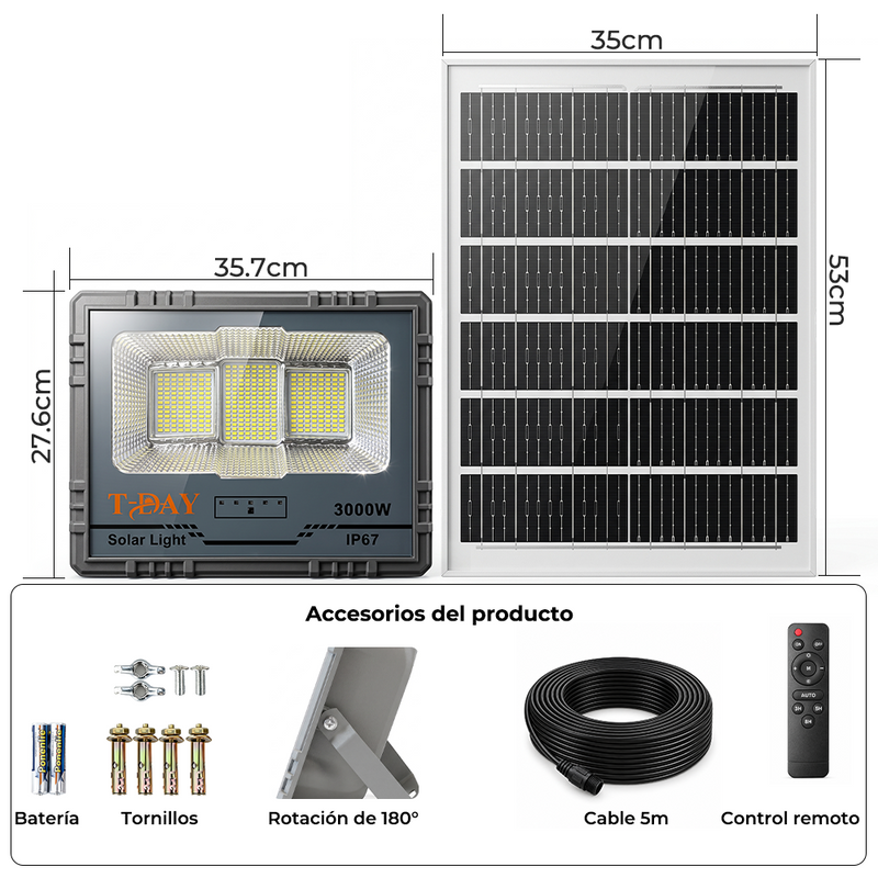 T-DAY Reflector solar de aluminio 3000W - Serie Tiangong 1