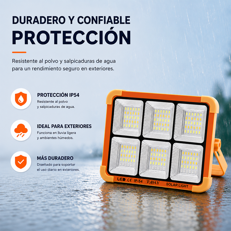 T-DAY Reflector Solar de 200W en ABS con 180 luces LED y tres modos de luz