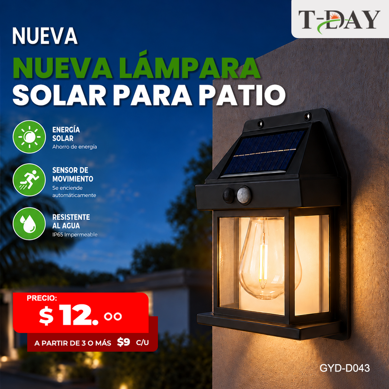 T-DAY Lámpara Solar Decorativa con Sensor de Movimiento - Cálida