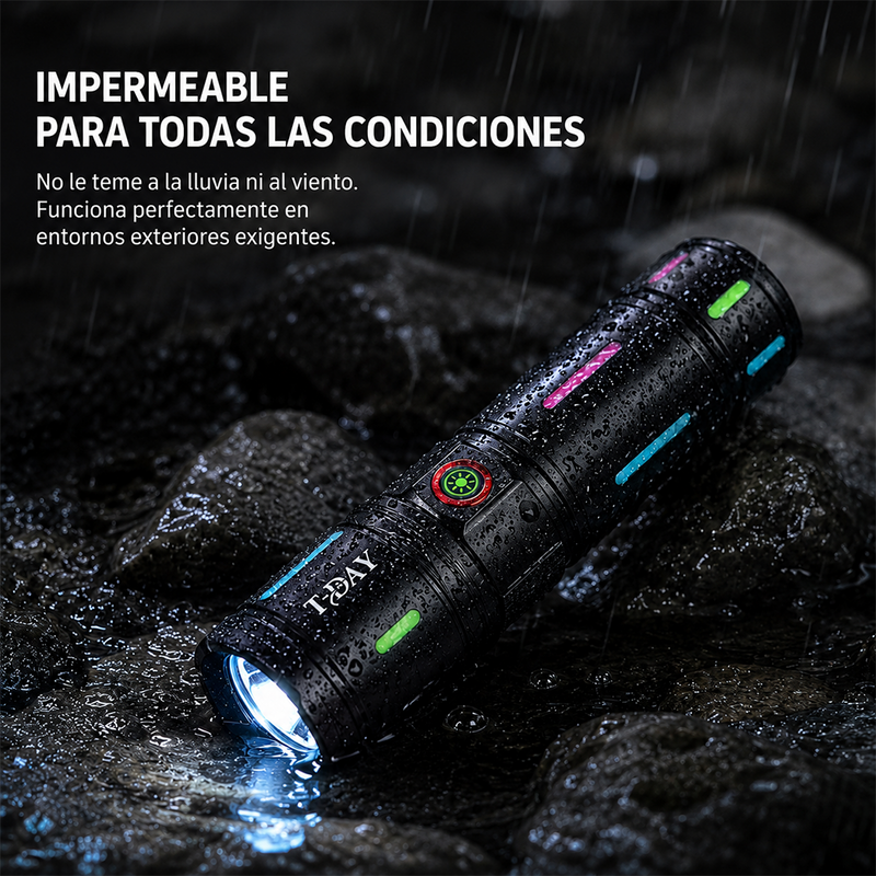 T-DAY Linterna LED de Emergencia 25W en Aluminio para Exterior