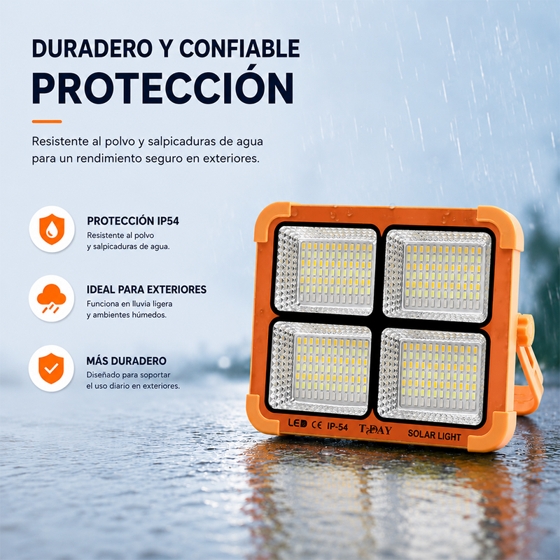 T-DAY Reflector Solar de 200W en ABS con 336 luces LED y tres modos de luz