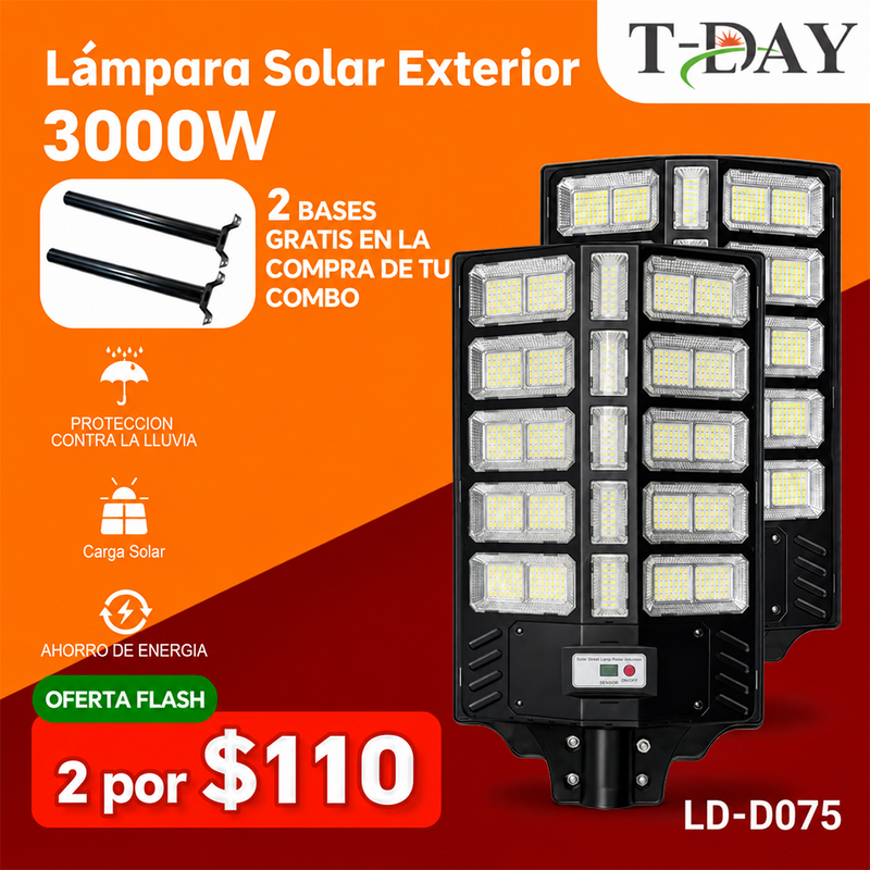 T-DAY Lámpara Solar mediana de ángulo amplio de 3000W