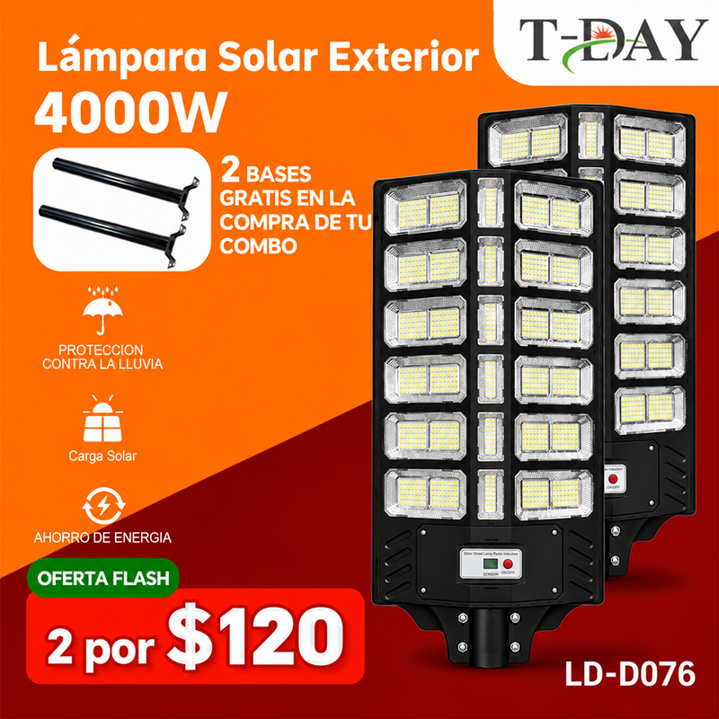 T-DAY Lámpara Solar grande de ángulo amplio de 4000W